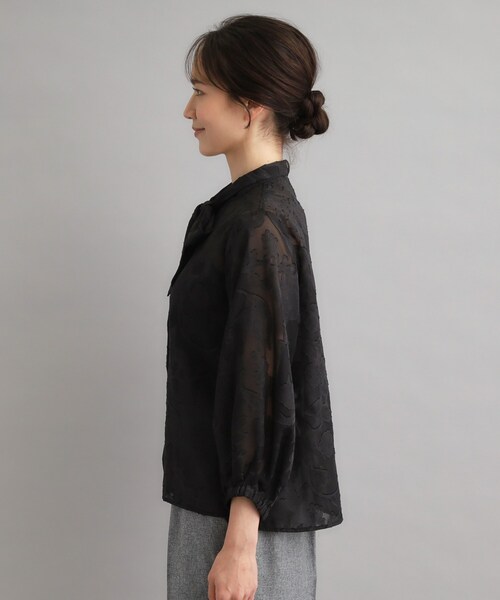 LAURA ASHLEY(ローラアシュレイ)の「【洗える/カラー&無地展開あり】アーシャ柄ジャカードブラウス(シャツ/ブラウス・レディース・ブラック系/ブラック・38)」の14枚目の写真