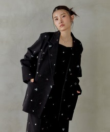 花柄刺繍テーラードジャケット パーティー 結婚式 お呼ばれ オケージョン デイリー