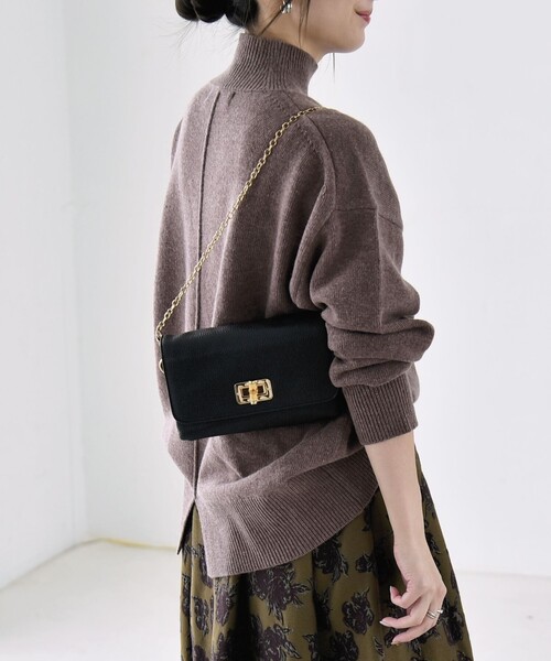 quaranciel(カランシエル)の「〈手洗い可能〉AQUA カシミヤ ミックス ハイネック スリット ニット(ニット/セーター・レディース・ライトグレー/ブラック/ブラウン/ブルー/その他・ONE SIZE)」の22枚目の写真