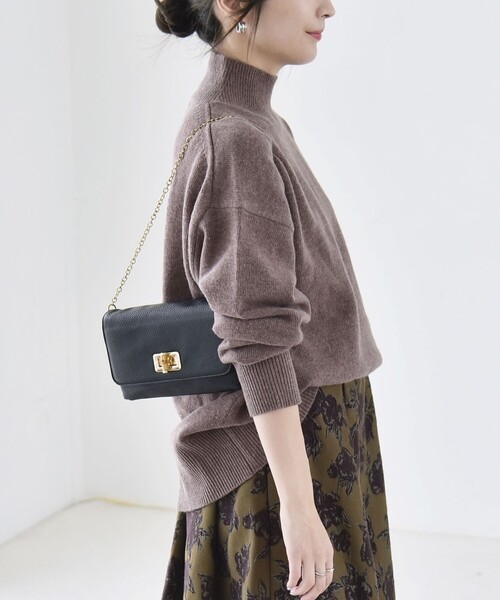 quaranciel(カランシエル)の「〈手洗い可能〉AQUA カシミヤ ミックス ハイネック スリット ニット(ニット/セーター・レディース・ライトグレー/ブラック/ブラウン/ブルー/その他・ONE SIZE)」の21枚目の写真