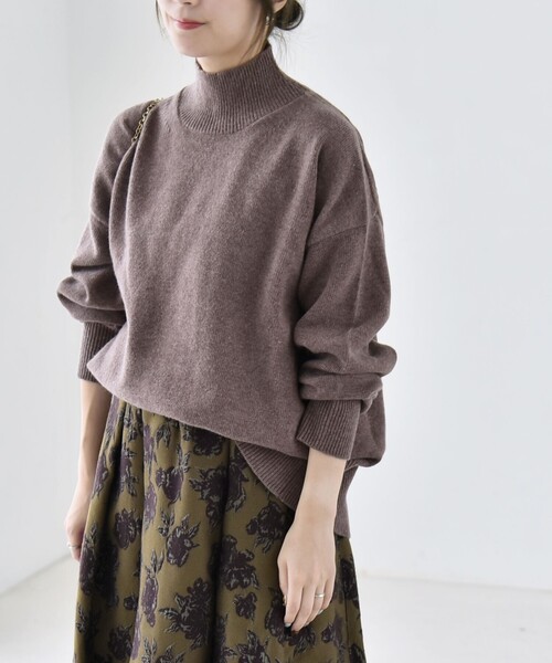 quaranciel(カランシエル)の「〈手洗い可能〉AQUA カシミヤ ミックス ハイネック スリット ニット(ニット/セーター・レディース・ライトグレー/ブラック/ブラウン/ブルー/その他・ONE SIZE)」の19枚目の写真