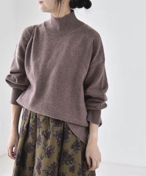 quaranciel(カランシエル)の「〈手洗い可能〉AQUA カシミヤ ミックス ハイネック スリット ニット(ニット/セーター・レディース・ライトグレー/ブラック/ブラウン/ブルー/その他・ONE SIZE)」の18枚目の写真