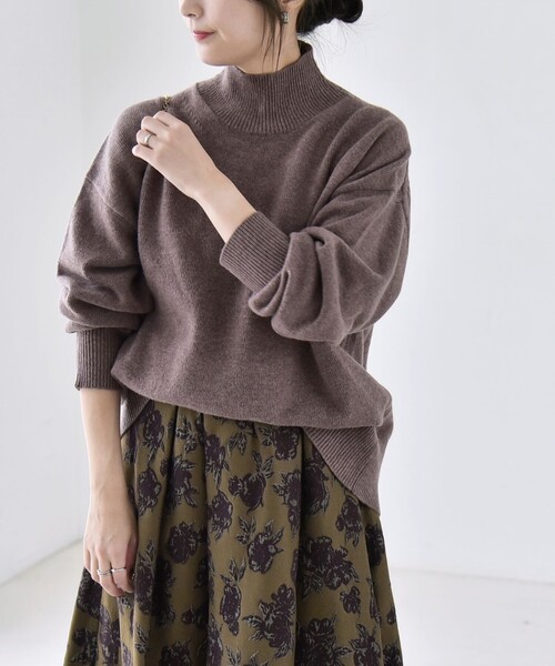 quaranciel(カランシエル)の「〈手洗い可能〉AQUA カシミヤ ミックス ハイネック スリット ニット(ニット/セーター・レディース・ライトグレー/ブラック/ブラウン/ブルー/その他・ONE SIZE)」の17枚目の写真