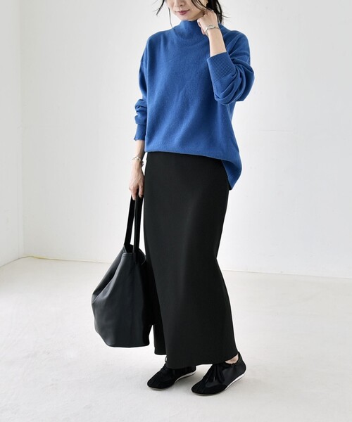 quaranciel(カランシエル)の「〈手洗い可能〉AQUA カシミヤ ミックス ハイネック スリット ニット(ニット/セーター・レディース・ライトグレー/ブラック/ブラウン/ブルー/その他・ONE SIZE)」の16枚目の写真