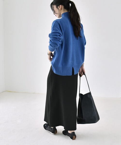 quaranciel(カランシエル)の「〈手洗い可能〉AQUA カシミヤ ミックス ハイネック スリット ニット(ニット/セーター・レディース・ライトグレー/ブラック/ブラウン/ブルー/その他・ONE SIZE)」の15枚目の写真