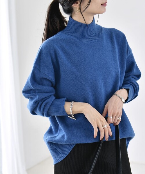 quaranciel(カランシエル)の「〈手洗い可能〉AQUA カシミヤ ミックス ハイネック スリット ニット(ニット/セーター・レディース・ライトグレー/ブラック/ブラウン/ブルー/その他・ONE SIZE)」の13枚目の写真
