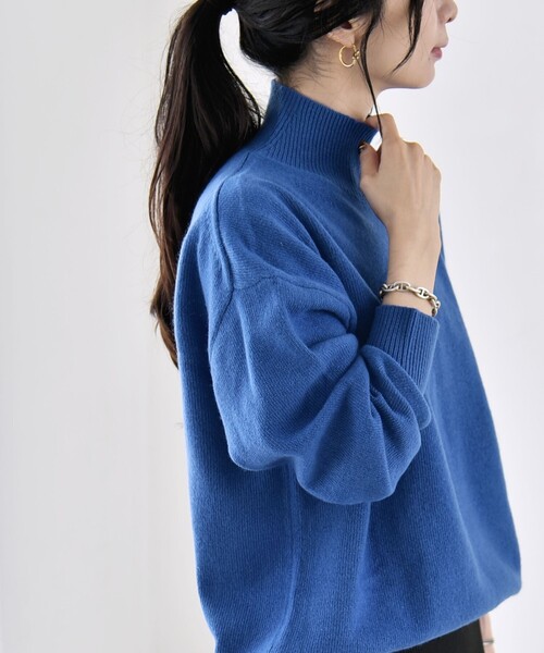 quaranciel(カランシエル)の「〈手洗い可能〉AQUA カシミヤ ミックス ハイネック スリット ニット(ニット/セーター・レディース・ライトグレー/ブラック/ブラウン/ブルー/その他・ONE SIZE)」の12枚目の写真