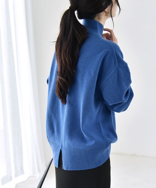 quaranciel(カランシエル)の「〈手洗い可能〉AQUA カシミヤ ミックス ハイネック スリット ニット(ニット/セーター・レディース・ライトグレー/ブラック/ブラウン/ブルー/その他・ONE SIZE)」の10枚目の写真