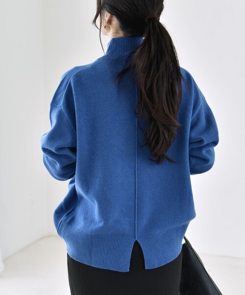 quaranciel(カランシエル)の「〈手洗い可能〉AQUA カシミヤ ミックス ハイネック スリット ニット(ニット/セーター・レディース・ライトグレー/ブラック/ブラウン/ブルー/その他・ONE SIZE)」の9枚目の写真