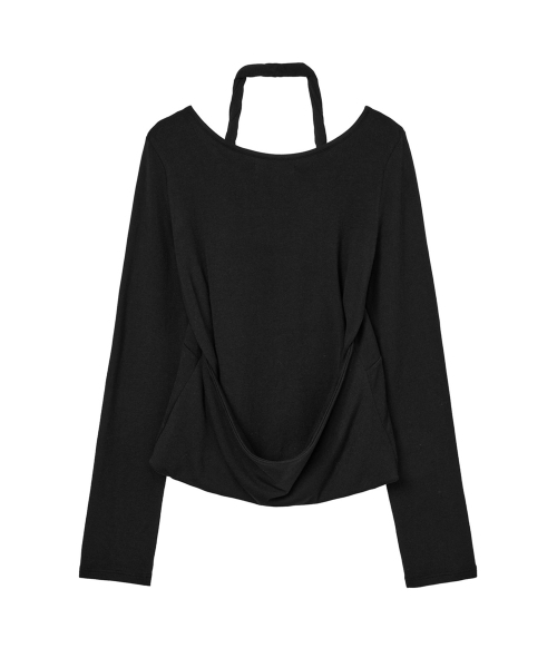 DEINET(ダイニット)の「レイヤードハルターネック長袖(ブラック)(Tシャツ/カットソー・レディース・その他・FREE)」の2枚目の写真