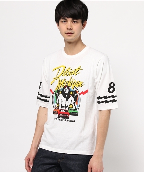 HYSTERIC GLAMOUR（ヒステリックグラマー）の「HYS RACING pt 五分袖T-SH（Tシャツ/カットソー・メンズ・ホワイト/ブルー/ブラック・LARGE/MEDIUM/X-LARGE/SMALL）」の12枚目の写真