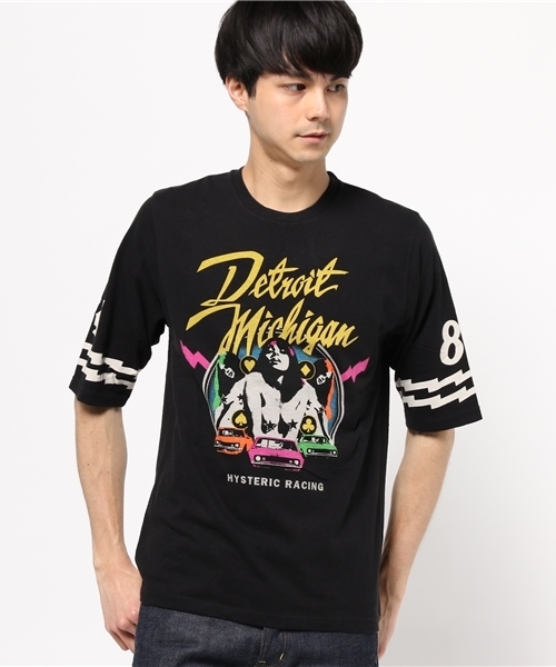 HYSTERIC GLAMOUR（ヒステリックグラマー）の「HYS RACING pt 五分袖T-SH（Tシャツ/カットソー・メンズ・ホワイト/ブルー/ブラック・LARGE/MEDIUM/X-LARGE/SMALL）」の13枚目の写真