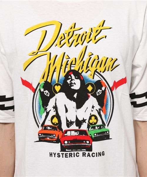 HYSTERIC GLAMOUR（ヒステリックグラマー）の「HYS RACING pt 五分袖T-SH（Tシャツ/カットソー・メンズ・ホワイト/ブルー/ブラック・LARGE/MEDIUM/X-LARGE/SMALL）」の9枚目の写真
