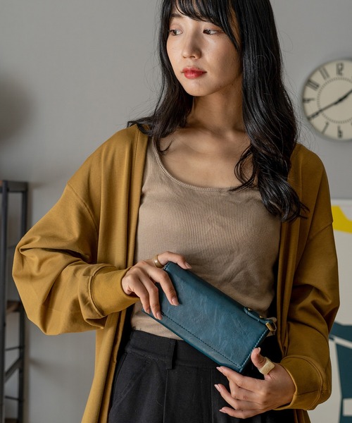 DEVICE（デバイス）の「DEVICE デバイス crass 長財布 ロング ウォレット 取り外し可能 カードケース付き（財布・レディース・ターコイズブルー/ブラウン/キャメル/ブラック・FREE）」の6枚目の写真