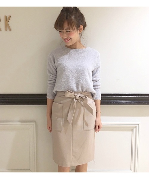 laboratory work(ラボラトリーワーク)の「サキソニーポケット付きタイトスカート(スカート・レディース・ネイビー/ブラウン/ライトベージュ・SMALL/MEDIUM)」の2枚目の写真