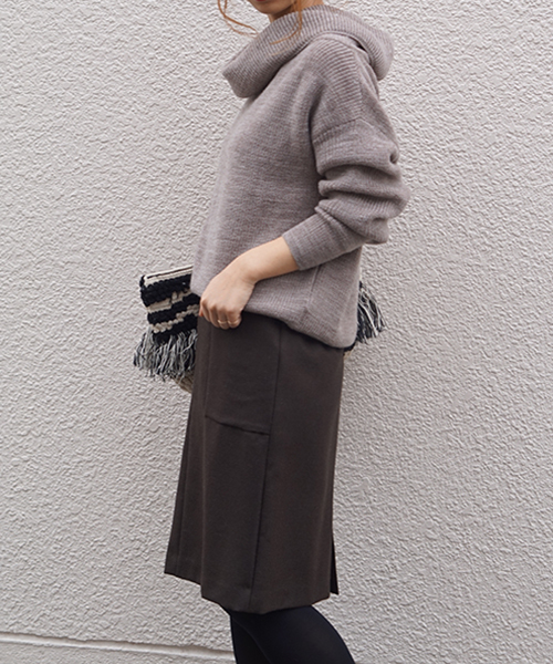 laboratory work(ラボラトリーワーク)の「サキソニーポケット付きタイトスカート(スカート・レディース・ネイビー/ブラウン/ライトベージュ・SMALL/MEDIUM)」の17枚目の写真