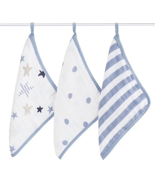 aden + anais (エイデンアンドアネイ)の「ウォッシュクロス 3枚入り(その他ベビー用品・キッズ・イエロー/ライトグレー/ピンク/ブルー/ターコイズブルー/ホワイト/ベビーピンク/ライトピンク/オレンジ/グレイッシュブルー/ホワイト系その他/エメラルドブルー/サックスブルー/スモークピンク/ホワイト×イエロー/ホワイト×ピンク/セージグリーン/ホワイト×ブルー・FREE)」の3枚目の写真