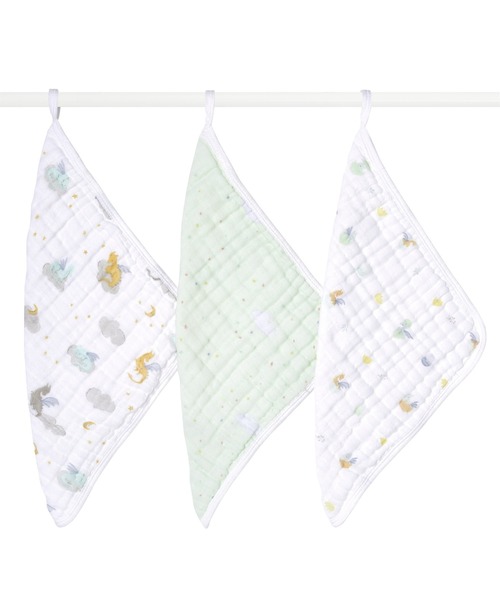 aden + anais (エイデンアンドアネイ)の「ウォッシュクロス 3枚入り(その他ベビー用品・キッズ・イエロー/ライトグレー/ピンク/ブルー/ターコイズブルー/ホワイト/ベビーピンク/ライトピンク/オレンジ/グレイッシュブルー/ホワイト系その他/エメラルドブルー/サックスブルー/スモークピンク/ホワイト×イエロー/ホワイト×ピンク/セージグリーン/ホワイト×ブルー・FREE)」の8枚目の写真