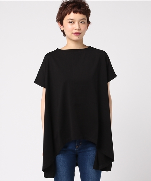 エンフォルド　enfold ブラック 半袖カットソー 25AW】ENFOLD エンフォルド / HALF-SLEEVES HEXAGON T-SHIRT / T