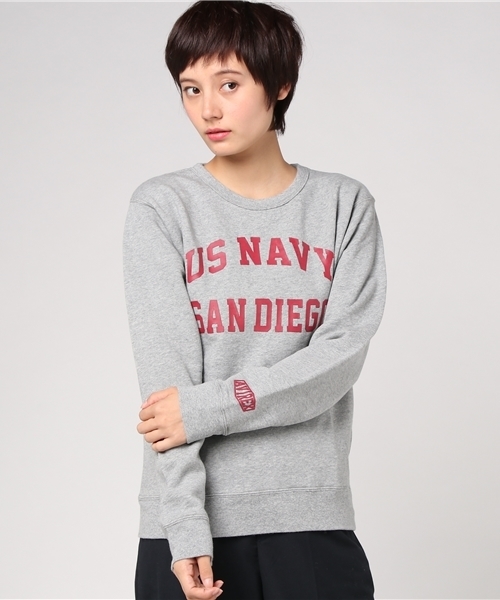 AVIREX（アヴィレックス）の「US NAVY LOGO PULLOVER/ US NAVY ロゴ プルオーバー/avirex/ アヴィレックス（スウェット・レディース・グレー/ブラック・MEDIUM/SMALL）」の10枚目の写真