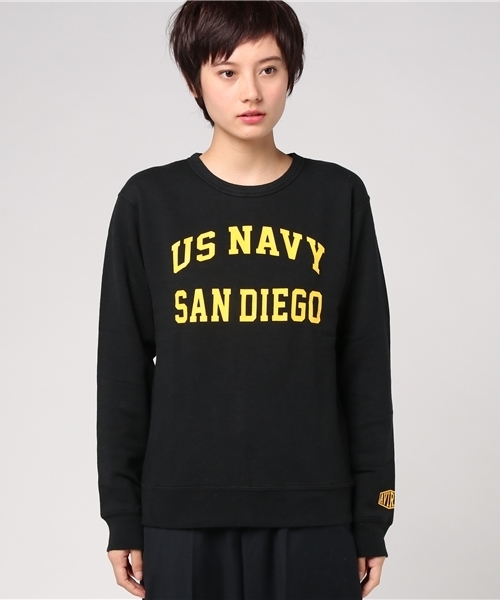 AVIREX（アヴィレックス）の「US NAVY LOGO PULLOVER/ US NAVY ロゴ プルオーバー/avirex/ アヴィレックス（スウェット・レディース・グレー/ブラック・MEDIUM/SMALL）」の7枚目の写真
