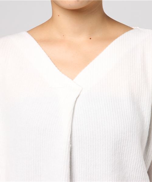 GeeRA（ジーラ）の「モヘア調起毛リブニットソートップス（Tシャツ/カットソー・レディース・オフホワイト/カーキ/ピンク/杢グレー/ブラック・L/LL/M/S）」の8枚目の写真