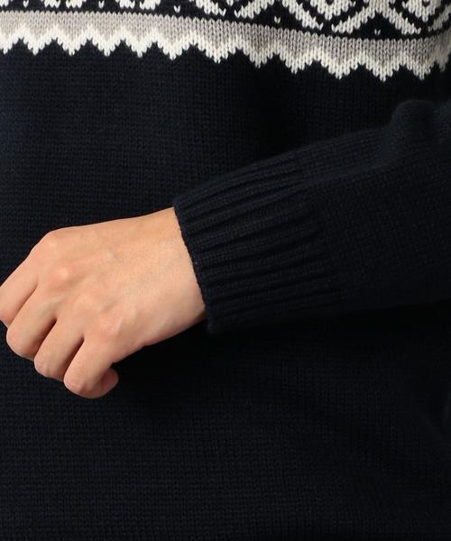 green label relaxing（グリーンレーベルリラクシング）の「SC スノーJQ クルーネック ニット ◆（ニット/セーター・メンズ・ネイビー/ブラウン・LARGE/MEDIUM/SMALL）」の16枚目の写真