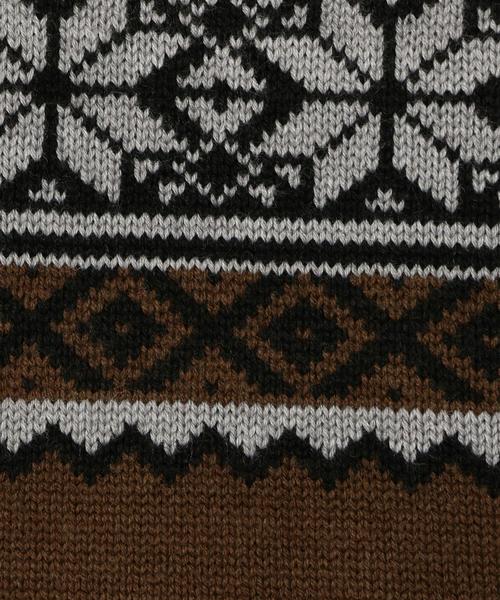 green label relaxing（グリーンレーベルリラクシング）の「SC スノーJQ クルーネック ニット ◆（ニット/セーター・メンズ・ネイビー/ブラウン・LARGE/MEDIUM/SMALL）」の9枚目の写真