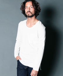Magine | HIGH GAUGE ROUND BOTTOM U/N L/S:ハイガーゼ ラウンドボトム Uネック ロングスリーブ(Tシャツ/カットソー)