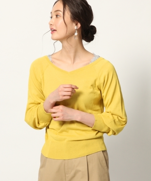 GLOBAL WORK（グローバルワーク）の「2WAYソデボリュームカーディガン/778911（カーディガン/ボレロ・レディース・ブラック/グレー/ピンク/イエロー/ブルー・LARGE/MEDIUM/X-LARGE）」の10枚目の写真