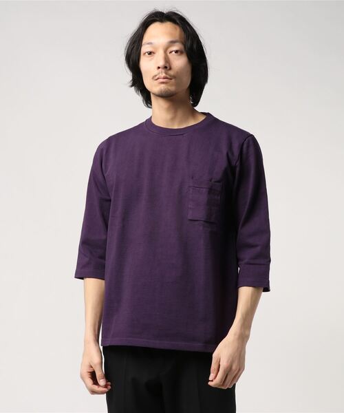 Jackman（ジャックマン）の「Dotsume 1/2 Sleeved T-shirt（Tシャツ/カットソー・メンズ・ヘザーグレー/ブラック/オフホワイト/ベージュ/カーキ/ネイビー/アッシュグレー/セージグリーン/スミクロ/ダークオレンジ/ダークグリーン/バイオレット/杢グレー/ライトブラウン/ブルー系その他/キナリ/カーキブラウン/ミント/ライトピンク/ダークグレー/ダークブラウン/グレー系その他/ピンク系その他・MEDIUM/SMALL/LARGE/X-LARGE）」の20枚目の写真