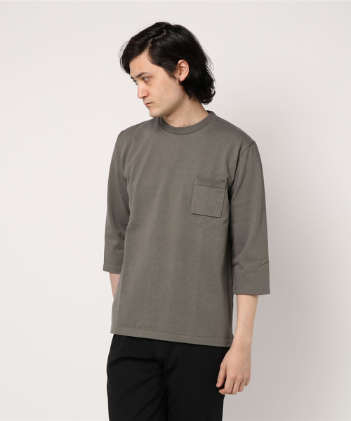 Jackman（ジャックマン）の「Dotsume 1/2 Sleeved T-shirt（Tシャツ/カットソー・メンズ・ヘザーグレー/ブラック/オフホワイト/ベージュ/カーキ/ネイビー/アッシュグレー/セージグリーン/スミクロ/ダークオレンジ/ダークグリーン/バイオレット/杢グレー/ライトブラウン/ブルー系その他/キナリ/カーキブラウン/ミント/ライトピンク/ダークグレー/ダークブラウン/グレー系その他/ピンク系その他・MEDIUM/SMALL/LARGE/X-LARGE）」の15枚目の写真