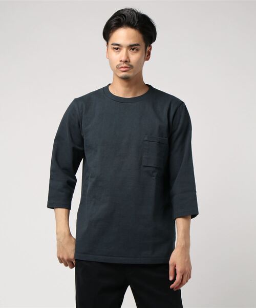 Jackman（ジャックマン）の「Dotsume 1/2 Sleeved T-shirt（Tシャツ/カットソー・メンズ・ヘザーグレー/ブラック/オフホワイト/ベージュ/カーキ/ネイビー/アッシュグレー/セージグリーン/スミクロ/ダークオレンジ/ダークグリーン/バイオレット/杢グレー/ライトブラウン/ブルー系その他/キナリ/カーキブラウン/ミント/ライトピンク/ダークグレー/ダークブラウン/グレー系その他/ピンク系その他・MEDIUM/SMALL/LARGE/X-LARGE）」の4枚目の写真