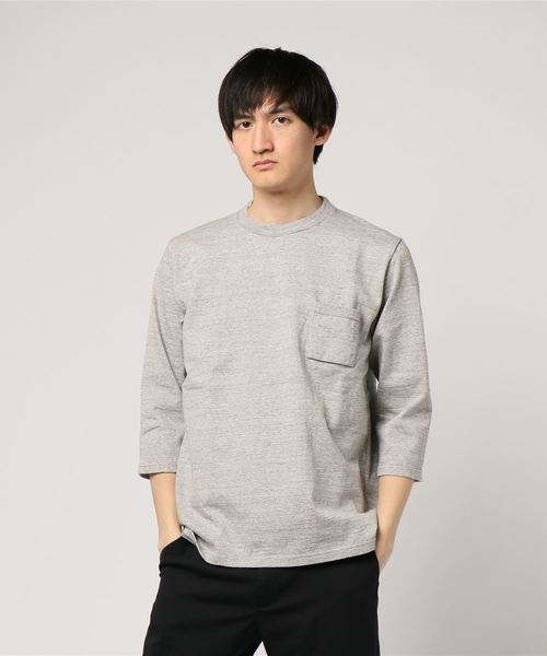 Jackman（ジャックマン）の「Dotsume 1/2 Sleeved T-shirt（Tシャツ/カットソー・メンズ・ヘザーグレー/ブラック/オフホワイト/ベージュ/カーキ/ネイビー/アッシュグレー/セージグリーン/スミクロ/ダークオレンジ/ダークグリーン/バイオレット/杢グレー/ライトブラウン/ブルー系その他/キナリ/カーキブラウン/ミント/ライトピンク/ダークグレー/ダークブラウン/グレー系その他/ピンク系その他・MEDIUM/SMALL/LARGE/X-LARGE）」の7枚目の写真