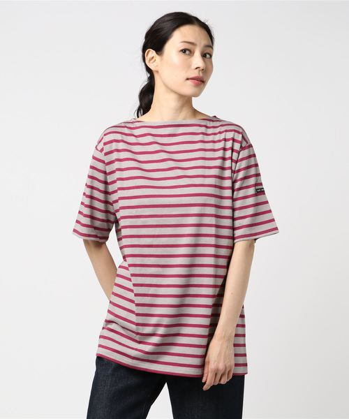 SAINT JAMES（セントジェームス）の「【SAINT JAMES / セントジェームス】PIRIAC ピリアック（Tシャツ/カットソー・レディース・ホワイト×グリーン/レッド系その他/ホワイト×ブラック/ブルー系その他/ホワイト×ネイビー/ブラック×ホワイト/グレー×ホワイト/ホワイト×グレー/ブルー系その他2/チャコールグレー/ネイビー/ブルー系その他3/ホワイト/ホワイト系その他/ブラック/オートミール/ライトグレー/グリーン系その他/ブラウン系その他/オレンジ系その他・5/1/3/4/0/6）」の19枚目の写真