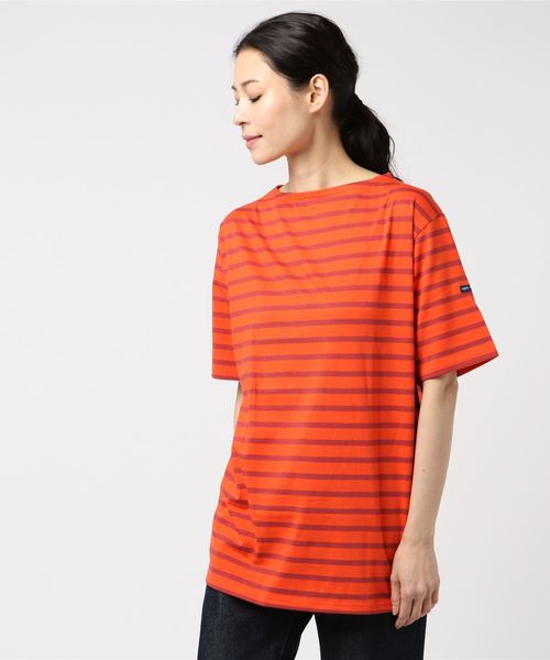 SAINT JAMES（セントジェームス）の「【SAINT JAMES / セントジェームス】PIRIAC ピリアック（Tシャツ/カットソー・レディース・ホワイト×グリーン/レッド系その他/ホワイト×ブラック/ブルー系その他/ホワイト×ネイビー/ブラック×ホワイト/グレー×ホワイト/ホワイト×グレー/ブルー系その他2/チャコールグレー/ネイビー/ブルー系その他3/ホワイト/ホワイト系その他/ブラック/オートミール/ライトグレー/グリーン系その他/ブラウン系その他/オレンジ系その他・5/1/3/4/0/6）」の20枚目の写真