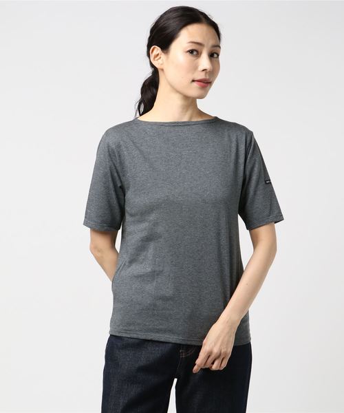 SAINT JAMES（セントジェームス）の「【SAINT JAMES / セントジェームス】PIRIAC ピリアック（Tシャツ/カットソー・レディース・ホワイト×グリーン/レッド系その他/ホワイト×ブラック/ブルー系その他/ホワイト×ネイビー/ブラック×ホワイト/グレー×ホワイト/ホワイト×グレー/ブルー系その他2/チャコールグレー/ネイビー/ブルー系その他3/ホワイト/ホワイト系その他/ブラック/オートミール/ライトグレー/グリーン系その他/ブラウン系その他/オレンジ系その他・5/1/3/4/0/6）」の9枚目の写真