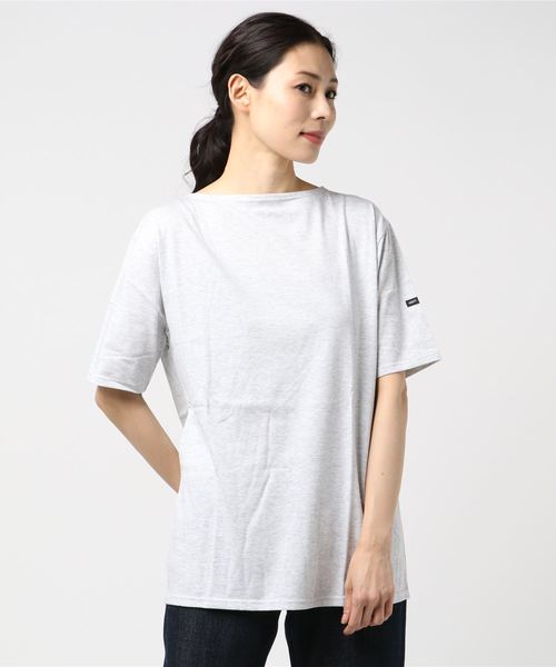 SAINT JAMES（セントジェームス）の「【SAINT JAMES / セントジェームス】PIRIAC ピリアック（Tシャツ/カットソー・レディース・ホワイト×グリーン/レッド系その他/ホワイト×ブラック/ブルー系その他/ホワイト×ネイビー/ブラック×ホワイト/グレー×ホワイト/ホワイト×グレー/ブルー系その他2/チャコールグレー/ネイビー/ブルー系その他3/ホワイト/ホワイト系その他/ブラック/オートミール/ライトグレー/グリーン系その他/ブラウン系その他/オレンジ系その他・5/1/3/4/0/6）」の10枚目の写真