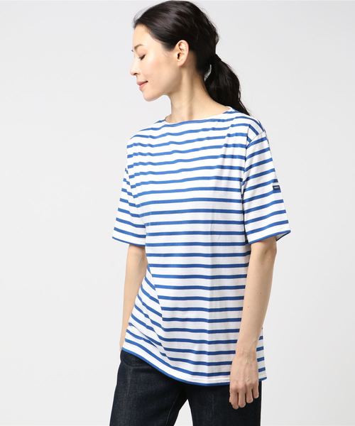 SAINT JAMES（セントジェームス）の「【SAINT JAMES / セントジェームス】PIRIAC ピリアック（Tシャツ/カットソー・レディース・ホワイト×グリーン/レッド系その他/ホワイト×ブラック/ブルー系その他/ホワイト×ネイビー/ブラック×ホワイト/グレー×ホワイト/ホワイト×グレー/ブルー系その他2/チャコールグレー/ネイビー/ブルー系その他3/ホワイト/ホワイト系その他/ブラック/オートミール/ライトグレー/グリーン系その他/ブラウン系その他/オレンジ系その他・5/1/3/4/0/6）」の17枚目の写真