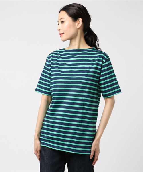 SAINT JAMES（セントジェームス）の「【SAINT JAMES / セントジェームス】PIRIAC ピリアック（Tシャツ/カットソー・レディース・ホワイト×グリーン/レッド系その他/ホワイト×ブラック/ブルー系その他/ホワイト×ネイビー/ブラック×ホワイト/グレー×ホワイト/ホワイト×グレー/ブルー系その他2/チャコールグレー/ネイビー/ブルー系その他3/ホワイト/ホワイト系その他/ブラック/オートミール/ライトグレー/グリーン系その他/ブラウン系その他/オレンジ系その他・5/1/3/4/0/6）」の18枚目の写真