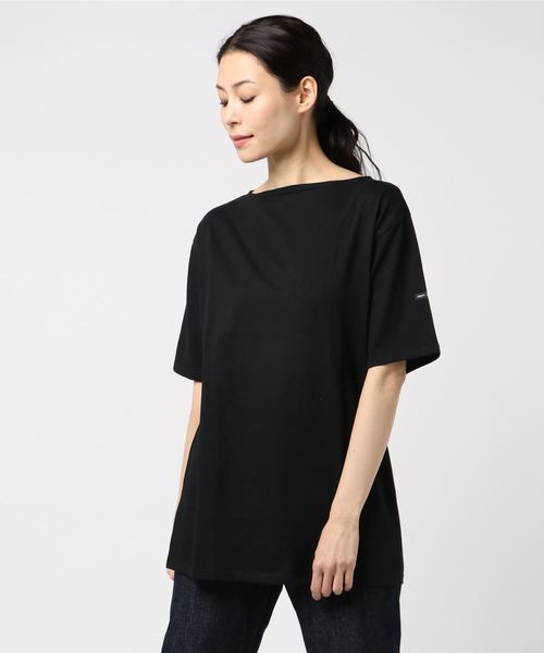 SAINT JAMES（セントジェームス）の「【SAINT JAMES / セントジェームス】PIRIAC ピリアック（Tシャツ/カットソー・レディース・ホワイト×グリーン/レッド系その他/ホワイト×ブラック/ブルー系その他/ホワイト×ネイビー/ブラック×ホワイト/グレー×ホワイト/ホワイト×グレー/ブルー系その他2/チャコールグレー/ネイビー/ブルー系その他3/ホワイト/ホワイト系その他/ブラック/オートミール/ライトグレー/グリーン系その他/ブラウン系その他/オレンジ系その他・5/1/3/4/0/6）」の7枚目の写真