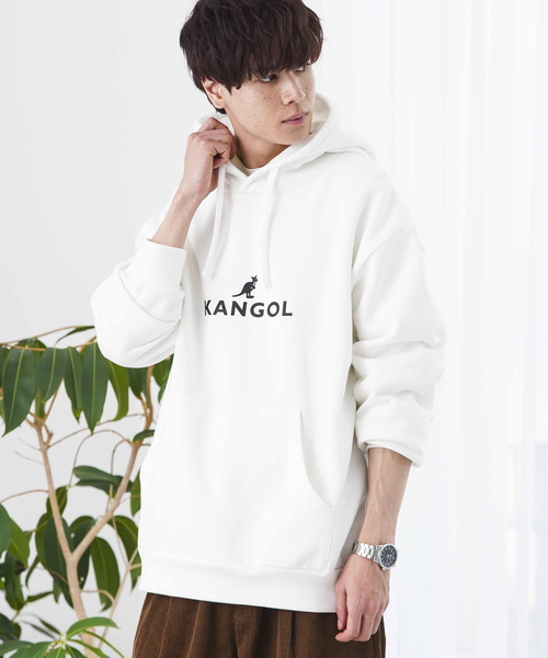 KANGOL（カンゴール）の「∴WEGO/KANGOL別注起毛ビッグシルエットパーカー（パーカー・メンズ・ホワイト/ブラック/カーキ/イエロー系その他・MEDIUM/LARGE）」の2枚目の写真