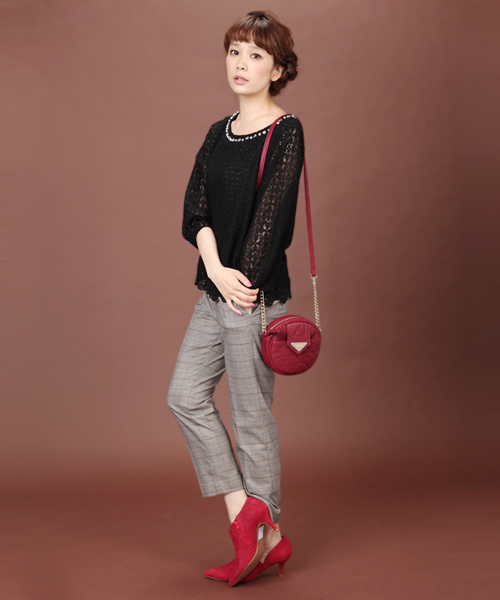 Soareak(ソアリーク)の「グレンチェッククロップドパンツ(スラックス・レディース・グレー/ブラウン・SMALL/MEDIUM)」の12枚目の写真