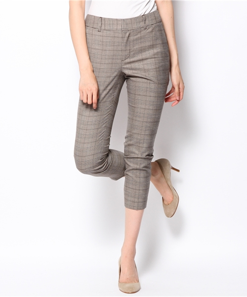 Soareak(ソアリーク)の「グレンチェッククロップドパンツ(スラックス・レディース・グレー/ブラウン・SMALL/MEDIUM)」の1枚目の写真