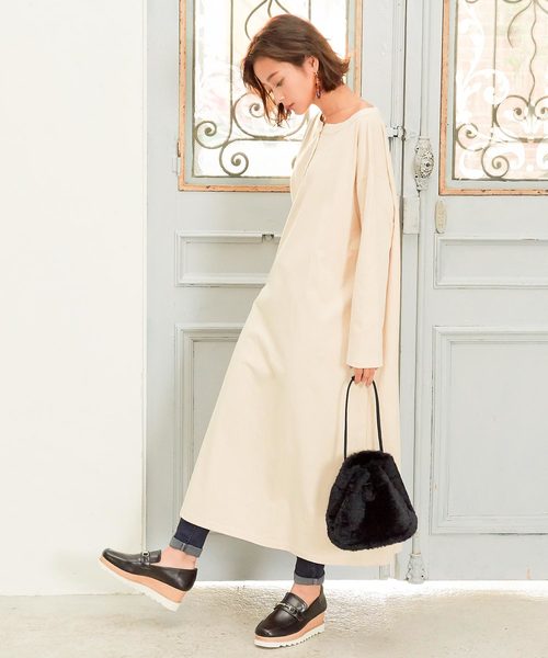 KOBE LETTUCE（コウベレタス）の「ふわふわエコファー巾着バッグ＊レディース/ミニバッグ/無地/レオパード柄[B1219]神戸レタス（ハンドバッグ・レディース・ブラック/ベージュ/パープル/グレー/カーキ/アイボリー/レオパード・FREE）」の20枚目の写真