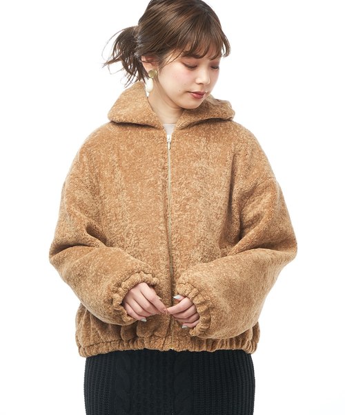 natural couture（ナチュラルクチュール）の「ボアパーカー（ブルゾン・レディース・ライトグレー/ブラック/ベージュ/ピンク・FREE）」の17枚目の写真