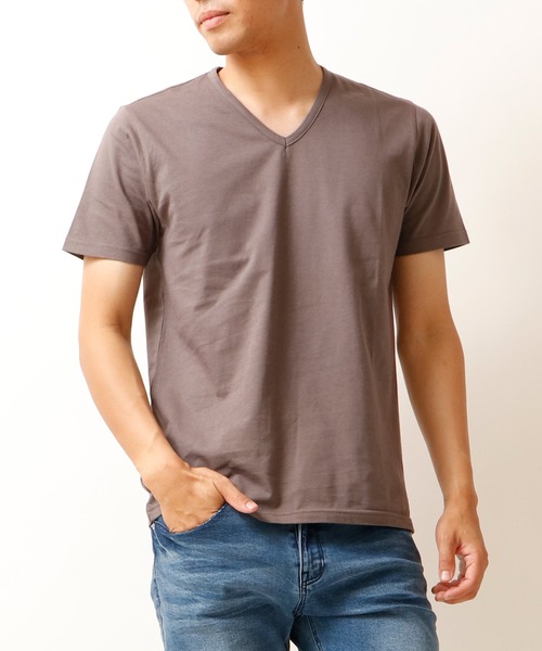 garsonwave(ギャルソンウェーブ)の「日本製 Vネック半袖カットソー(Tシャツ/カットソー・メンズ・ライトグレー/ブラック/ネイビー/ホワイト/ブルー/カーキ/チャコールグレー/ワイン・L/LL/M/S)」の21枚目の写真