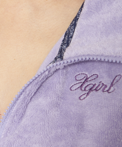 X-girl(エックスガール)の「PILE ZIP HOODIE(パーカー・レディース・アッシュグレー/レッド/パープル/ネイビー・2/1)」の8枚目の写真