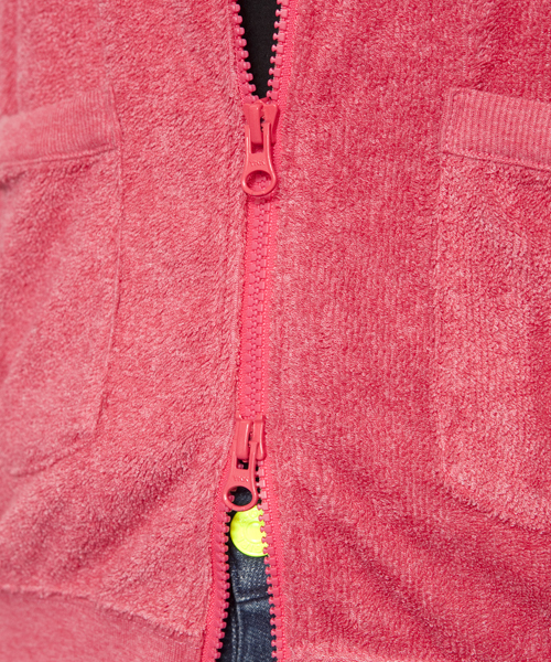 X-girl(エックスガール)の「PILE ZIP HOODIE(パーカー・レディース・アッシュグレー/レッド/パープル/ネイビー・2/1)」の7枚目の写真