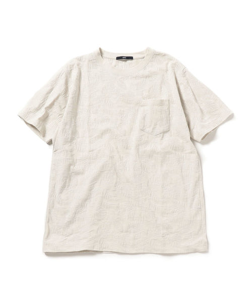 SHIPS（シップス）の「SC: MADE IN JAPAN ジャガード/リーフ ポケット Tシャツ（Tシャツ/カットソー・メンズ・ホワイト/チャコールグレー/ネイビー/オレンジ/ライトオリーブ/グレー・SMALL/MEDIUM/LARGE/X-LARGE）」の4枚目の写真
